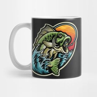 Bass Fishing Wrangler Colorful Hook Catch Mug